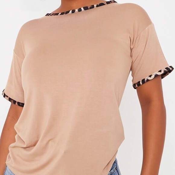 Fun Camel-Colored Leopard-Print Tee 🐪 🐆 - Picture 2 of 11